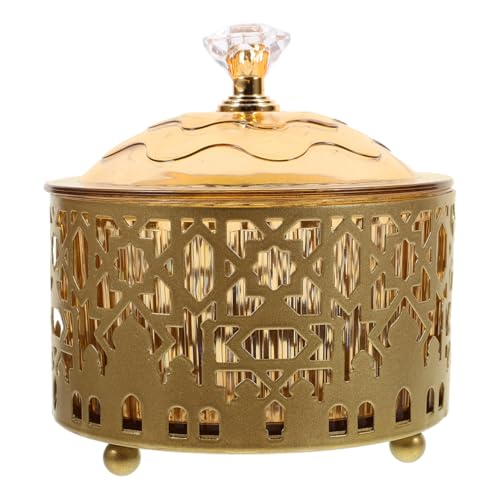 Alipis Metal Snack Candy Tray for Eid Ramadan Party Serving Plate Organizer for Dried Fruits Small Items 3.94 Inch Decorative Home Kitchen