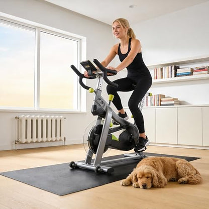 F2C 8'x3' Treadmill Mat Fitness Equipment Mat High Density High Density Floor Protector Compatible for Treadmills, Elliptical, Exercise Bikes, Stationary Cycles Peloton Bike, Indoor Spin Bike, Home Gym Mat