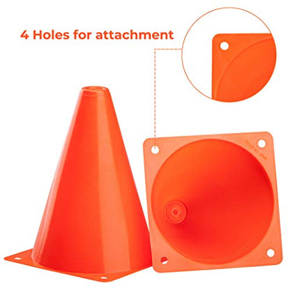 CARTMAN Agility Training Cones, Plastic Soccer Field Markers Indoor Outdoor for Events - style: 7" 24pk