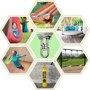 Hammock Hanging Kit - 1200 LB Capacity Heavy Duty 360° Rotating,Outdoor Patio Porch Swing Hardware, Heavy Duty Punching Bag Swivel Hanger,Ceiling Hook for Concrete Wood Swing, Yoga, Gym