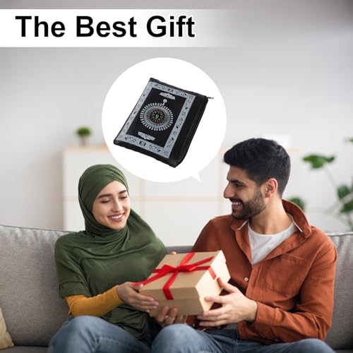 Kufi Hats for Men with Portable Travel Prayer Mat Islam and Tasbih Prayer Beads Set,Islamic Gift,Muslim Gifts,Eid Mubarak Gifts,Ramadan Gifts,Muslim Prayer Rug,Muslim Cap,Muslim Prayer Beads Set