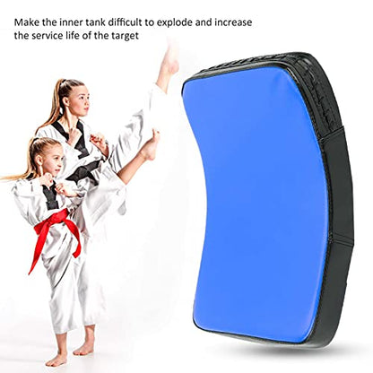 Taekwondo Kick Boxing Pad, Muay Thai Pad for Training Curved Kickboxing Kicking Strike Shield Foot Target Martial Arts Training Pads Foot Practice Small Size - color: blue