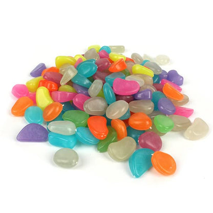 Shiny Stone 120pcs Glow in The Dark Aquarium Pebbles, Mixed Color | Fish Tank Rocks, Glowing Gravel, Luminous Stones, For Aquarium Succulent Garden - color: Mixed Color