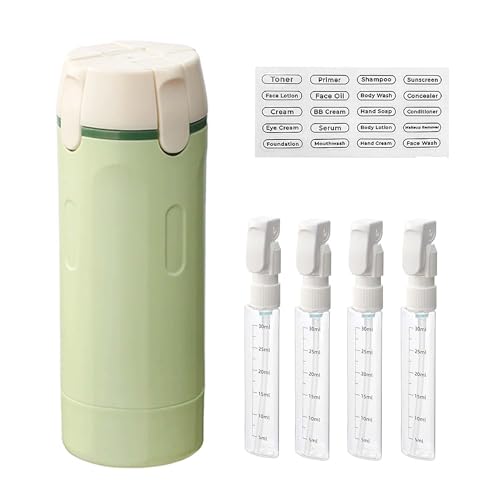 4 in 1 Travel Dispenser Bottle for Toiletries, TSA Approved Portable 30ML 4 Pack Leak-Proof Pump Containers with Waterproof Label,Environmentally Friendly Travel Soap Dispenser for Gym,Travel Use - color: Green