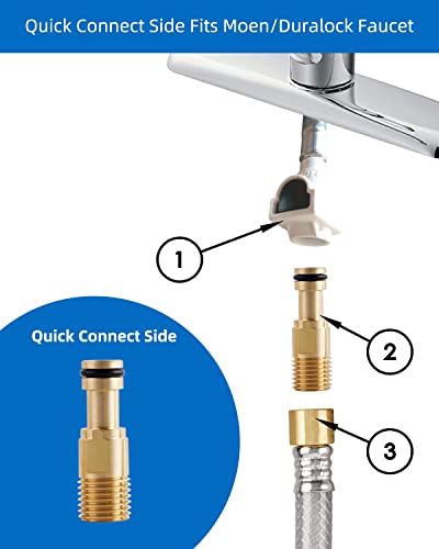 Universal Kitchen Sink Side Sprayer with Water Hose/Holder, Brushed Nickel | Quick Side Connector Compatible with Moen Faucet Sprayer Replacement, Kitchen Sink Faucet Sprayer Attachment - color: Brushed Nickel
