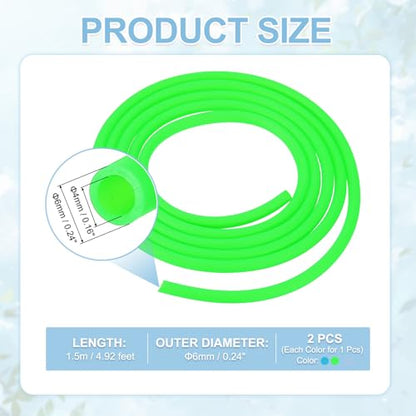 Aquarium Airline Tubing, 5/32"(4mm) ID x 1/4"(6mm) OD 4.9ft PVC Flexible Tube, (2Pcs, Blue/Green), Intended for Fish Tank Air Pump/Aquarium/Garden/Terrarium Pond - color: Blue/Green