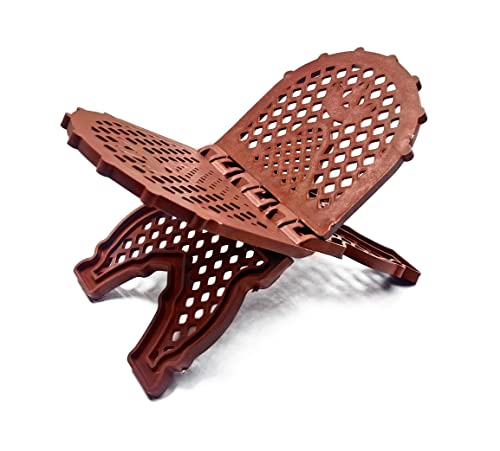 Rahel Holy Book Stand for Pooja puja Gita Quran Bible Stand Holder. Folding Religious Plastic Prayer Wooden Book (Large, RED) - color: Red