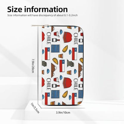 Chilean Culture PU Leather Long Wallet for Women Men, Zipper Clutch Wallet RFID Card Holder Organizer - color: Chilean Culture