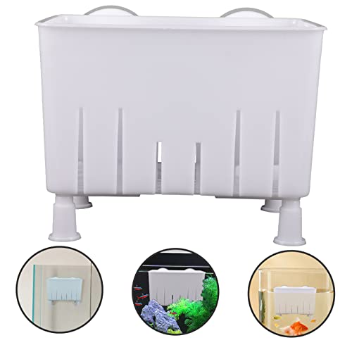 Mikikit 1 Set Aquarium Breeding Box Multi Functional Fish Tortoise Isolation Box with Double Suction Cups for Newborn and Pregnant Fish Easy to Clean Safe Breeding - color: White