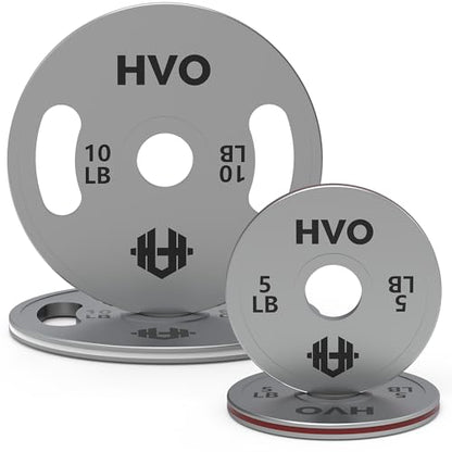 HVO Olympic Weight Plates with Grip: 2 Inch Standard Calibrated Weight Plates For Home Gyms, Fitness Centers, Strength Workouts, Barbell Use Olympic Standard Weights - size: 30LB Set: 1 Pair of each: 5/10LB