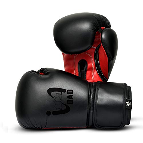 Ultimate - I Boxing Dad - Kids Boxing Gloves MMA Boxing Muay Thai Bag Work - color: Black Red, size: 6 Oz