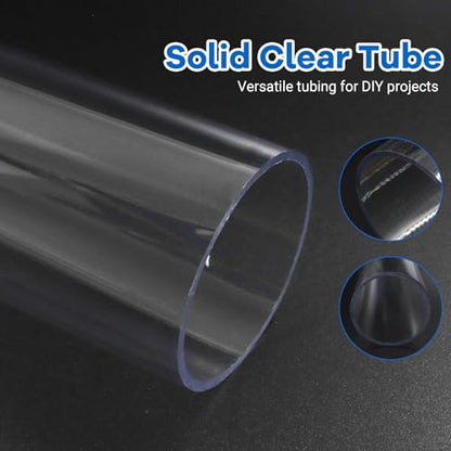 Luomorgo Clear PC Rigid Tubing Pipe, 1 Pack, Round Plastic Tube | 1.6 Inch (41mm) ID x 1.77 Inch (45mm) OD x 12 Inch (305mm) Length, for Fish Tank, Water Pipe & DIY Lighting - size: 41mmx45mm
