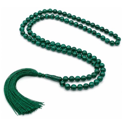 Mandala Crafts Tasbih Islamic Rosary Muslim Prayer Beads - style: Simulated Malachite