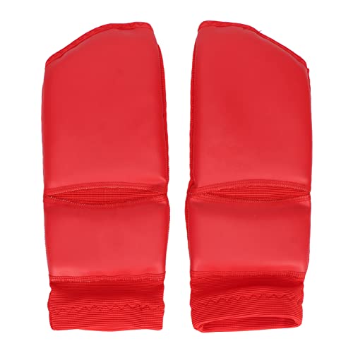 Boxing Foot Protector for Adults, Taekwondo Foot Gear, Non Slip Impact Ankle Protection Pads with Foam Liner, Red Unisex Training Foot Protector for Martial (S)