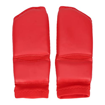 Boxing Foot Protector for Adults, Taekwondo Foot Gear, Non Slip Impact Ankle Protection Pads with Foam Liner, Red Unisex Training Foot Protector for Martial (S)