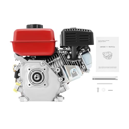 4-Stroke 7.5HP Gas-Powered Engine, 212CC Gas Powered Engine with Large Fuel Tank High-Precision Carburetor and Low Oil Alarm Light, Forced Air Cooling System Pull Start Portable Gas Engine - size: 7.5HP 212CC RED