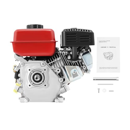 4-Stroke 7.5HP Gas-Powered Engine, 212CC Gas Powered Engine with Large Fuel Tank High-Precision Carburetor and Low Oil Alarm Light, Forced Air Cooling System Pull Start Portable Gas Engine - size: 7.5HP 212CC RED