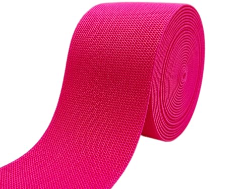 Rose Knit Elastic Band for Sewing 3 inch 5 Yards Double-Side Twill Woven Elastic Heavy Stretch Elastic Spool for Sewing Pants Waistband, Wigs, Skirts, Craft DIY Projects - color: Rose