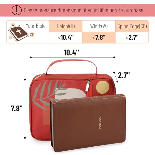 Mr. Pen- Bible Cover Case | Carrying Book Case with Durable Handle and Zippered Pocket, Bible Protective Church Bag for Men & Women, Christian Gifts - color: Fire Red