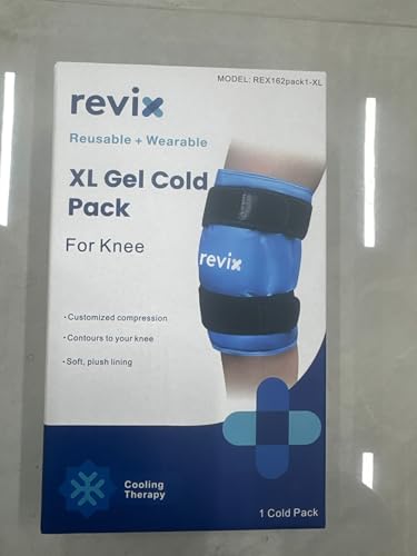 REVIX 19" Extra Large Knee Ice Pack Wrap Around Entire Knee, Reusable Gel Cold Pack for Discomfort and Post-Workout Fatigue, Cold Compress, Enhance Comfort and Recovery (Pack of 2) - size: XL (Pack of 2), style: Blue-XL