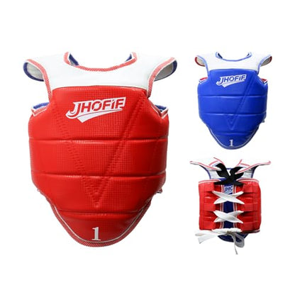 Martial Arts Chest Guard - Boxing Body Protector, Reversible Taekwondo Sparring Gear with Adjustable Straps, High-Density Foam Padding for MMA/Karate Training - size: 4