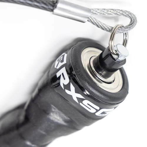 Rx Smart Gear Jump Rope - Black Ops Ergonomic Handles with Trans Black Cable Buff 3.4 | Jump Smart Weighted Speed Rope for Sports & Fitness, MMA, HIIT, Cardio Workout - size: Small