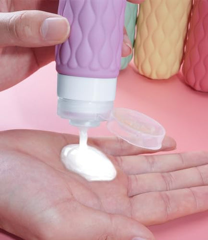 3.4oz Silicone Travel Bottles for Toiletries Refillable Liquid Accessories - color: Sweet Ripple-3.4oz
