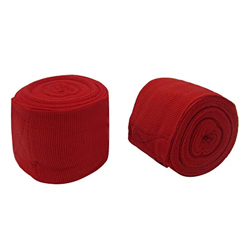 Elastic Professional 180 inch Handwraps for Boxing Kickboxing Muay Thai MMA, Boxing Hand Wraps 180, Boxing Wrap Roller, Kickboxing Wraps, Hand Wraps, Wrist Wraps Boxing, MMA Hand Protection - color: Red
