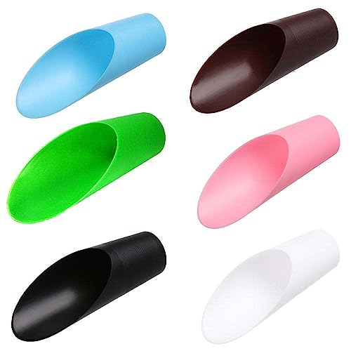 6PCS Garden Tool Gadget Bonsai Soil Scoops, 6.3in Long Plastic Garden Shovels, Colorful Small Soil Scoops, Plastic Spade Shovel Cup Succulent DIY Plant Helper