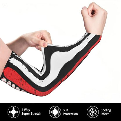 Arm Sleeves Outdoor Garden Sports Cooling Sun Sleeve for Women Men Farm - color: Baseball Flag