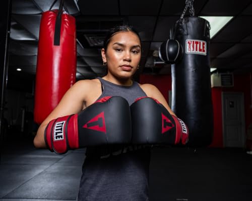 TITLE Boxing Conquest Training Boxing Gloves - color: Black/Red, size: 16 oz