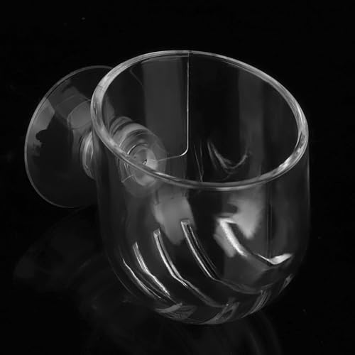 Aquarium Feeding Cup Fish Feeder Glass Acrylic Suction Cup Container for Freshwater Saltwater Tanks with Premium Suction Red Live Food Feeder (Acrylic) - size: Acrylic cup