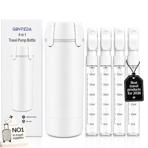 4 in 1 Travel Dispenser Bottle Essentials Camping Toiletries Pump