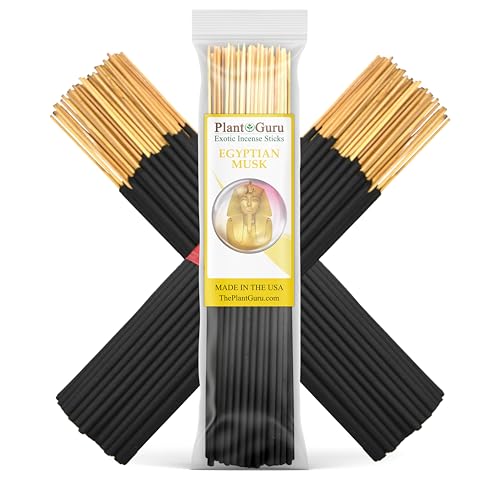 Egyptian Musk 이국적인 향 스틱 17.8cm(7인치) - 벌크 1번들 85~100개 스틱 - 천연 17.8cm(7인치) 오래 지속되는 아로마로 30~45분 동안 연소됩니다.