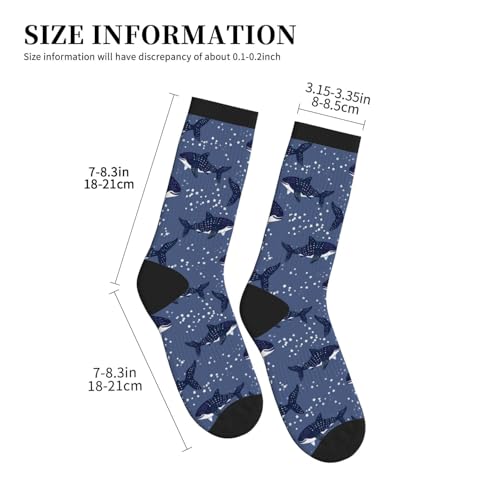 Cute Goldendoodle Unisex Funny Novelty Socks, Funky Crazy Cool Crew Dress Socks - color: Whale Sharks