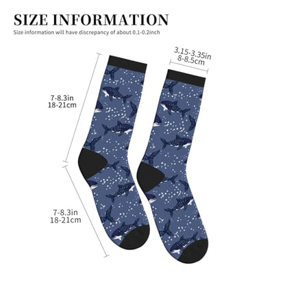 Cute Goldendoodle Unisex Funny Novelty Socks, Funky Crazy Cool Crew Dress Socks - color: Whale Sharks