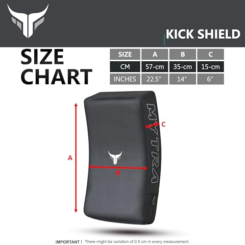 Mytra Fusion Kick Shield Curved MMA Strike Shield Muay Thai Training Strike pad Kicking Striking Shield Focus for Kickboxing Taekwondo & Martial Arts x 1 Single Unit