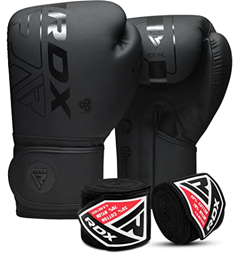 RDX Boxing Gloves 8 Oz Men Women with Hand Wraps Inner Gloves, Mexican Style Boxing Wrist Straps, Heavy Punching Bag Gloves for Kickboxing, Muay Thai, MMA Martial Arts