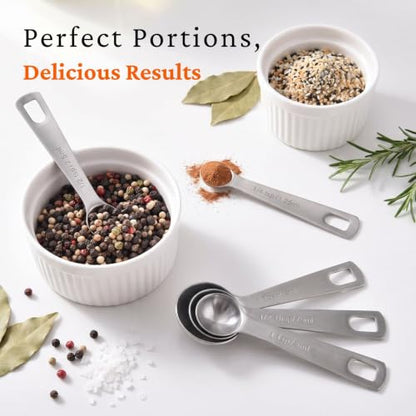9PCS Measuring Spoons Set, 1 tbsp, 1/2 tbsp, and 1-1/16tsp Stainless Steel Teaspoon Measuring Spoons for Cooking Baking Spice Jars and Liquid Ingredients - size: 9 Pcs