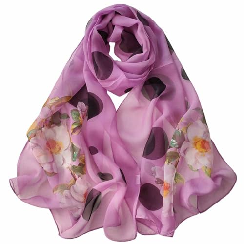 Pokeedioty Scarfs for Women Lightweight Fashion Scarves Elegant Floral Pattern Sheer Scarfs Sunscreen Shawls Wraps - color: P 052