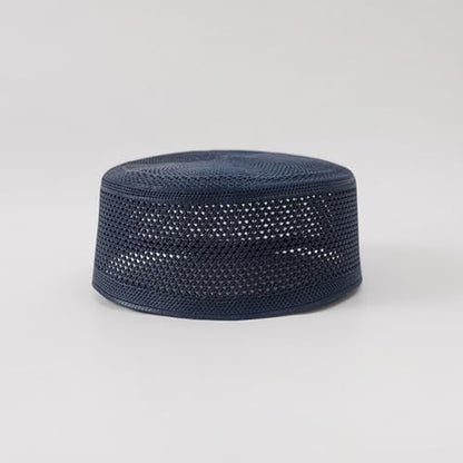 Knitted Cotton Turban Hat for Men Breathable Kufi Prayer Hat Ramazan Hijabs Caps Arabian Skull Hat - color: Bk, size: Large