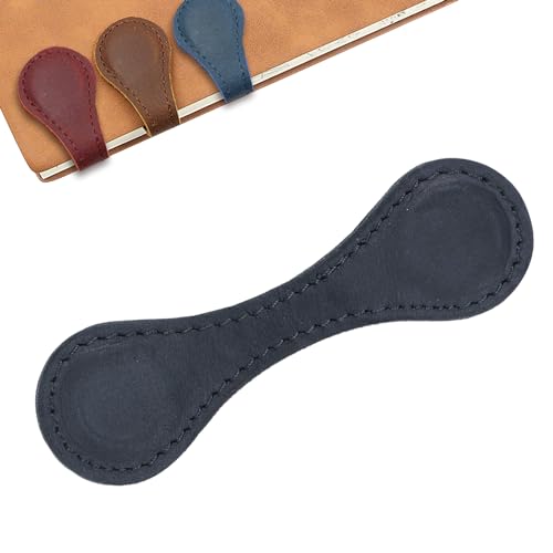 Custom Leather Magnetic Bookmarks for Women Personalized Engraved Text Book Marker Clips Gift for Book Lover Readers Kids (Black) - color: No Custom - Black