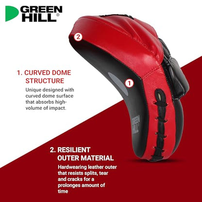 Green Hill Focus Mitts Boxing Pads - color: Red/Black