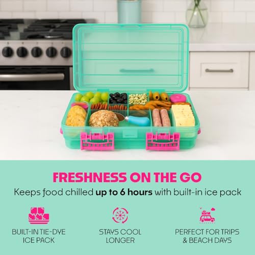 Charcuterie Safe 2.0 with Ice Pack - Waterproof Charcuterie Board with Lid, Customizable Dividers, Mini Containers & Cheese Knife - BPA-Free, Food Safe Tackle Box Organizer - Seafoam Green - color: Seafoam Green Charcuterie Safe 2.0