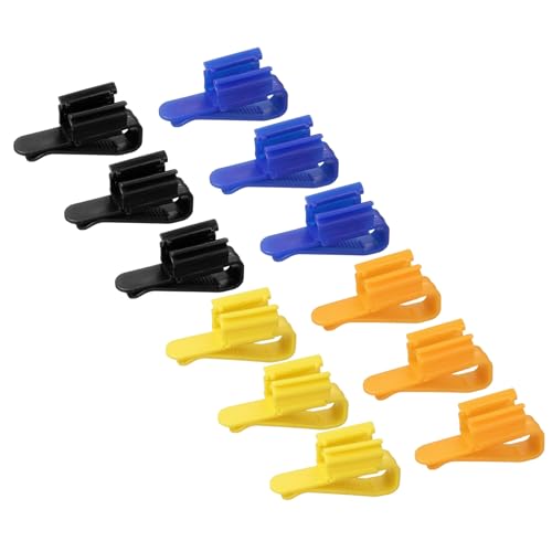 Fish for Tank Mounting Clip, Adjustable Hose Clamp Mounting Clip Water Pipe Hose Holder for 0.3"-1" Dia Tube, (Blue/Black/Orange/Yellow, 12Pcs), Intended for Aquarium Air Pump/Pipe - color: Blue/Black/Orange/Yellow