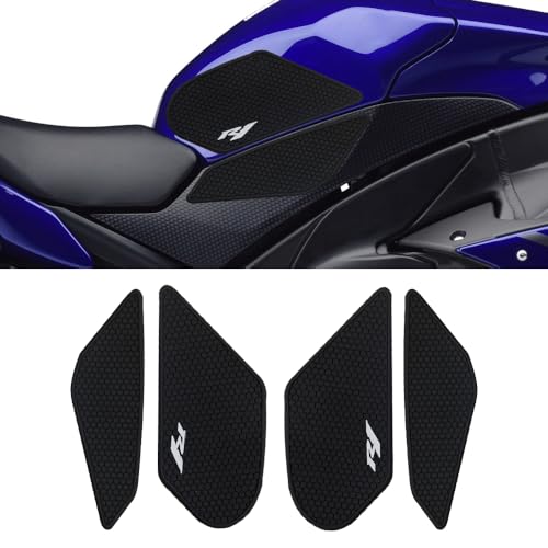 New for Yamaha YZF R1 R1M YZFR1 YZF-R1 2009-2014 Motorcycle Side Fuel Tank pad Tank Pads Protector Stickers Decal Gas Knee Grip Traction Pad Tankpad (One Set) Black