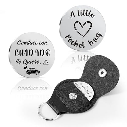 Pocket Hug Token 2026 Graduation Giftsfor her him Mothers Day Gifts for Mom Thank You Gift for Her Him - color: Conduce Con Cuidado Te Quiero