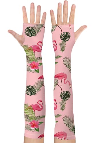 Bebila Gardening Sleeves for Women Farm UV Sun Protection Anti-Scratch Cooling Sleeves with Thumb Hole Arms Cover Outdoors - color: Pink