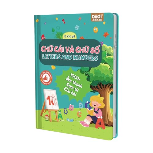Vietnamese English Bilingual Interactive Sound Book Talking Toy Toddler 2-6 - color: Letters and Numbers-(en+vn)