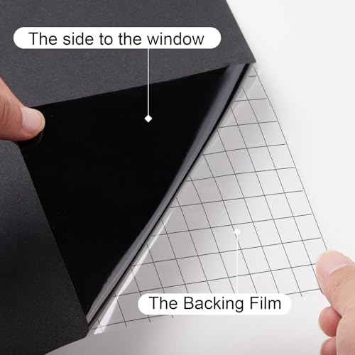 NINETREX Blackout Window Privacy Film,Darkening Window Tint Black Opaque Covering 100% Light Blocking Static Cling Sticker for High Privacy,（35.4 x 157.4inch,Black） - color: ['Blackout'], size: 35.4" x 157.4" (90 x 400 cm)
